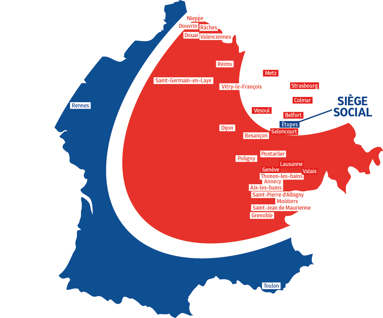 carte des implantations